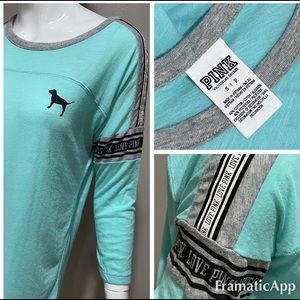 VS PINK Campus Shirt Small / 3/4 sleeve Seafoam